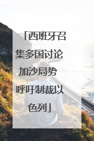 西班牙召集多国讨论加沙局势 呼吁制裁以色列