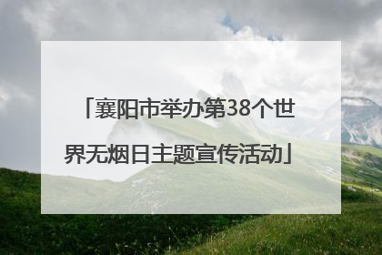 襄阳市举办第38个世界无烟日主题宣传活动