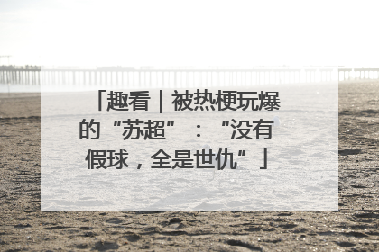 趣看｜被热梗玩爆的“苏超”：“没有假球，全是世仇”
