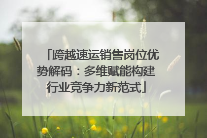跨越速运销售岗位优势解码：多维赋能构建行业竞争力新范式