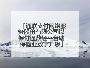 通联支付网络服务股份有限公司以保付通数经平台助保险业数字升级