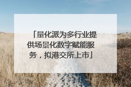 量化派为多行业提供场景化数字赋能服务，拟港交所上市