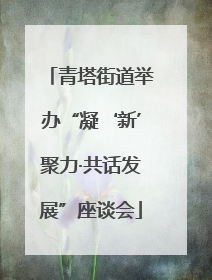 青塔街道举办“凝‘新’聚力·共话发展”座谈会