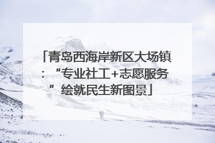 青岛西海岸新区大场镇：“专业社工+志愿服务”绘就民生新图景