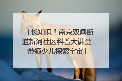长知识！南京双闸街道新河社区科普大讲堂带领少儿探索宇宙