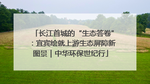 长江首城的“生态答卷”：宜宾绘就上游生态屏障新图景｜中华环保世纪行