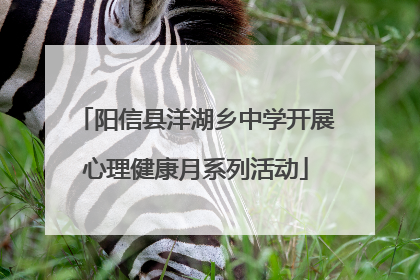 阳信县洋湖乡中学开展心理健康月系列活动