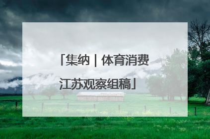 集纳｜体育消费江苏观察组稿