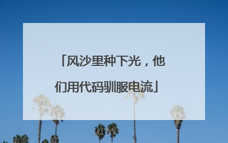 风沙里种下光，他们用代码驯服电流