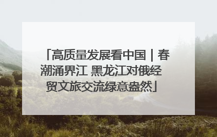 高质量发展看中国｜春潮涌界江 黑龙江对俄经贸文旅交流绿意盎然