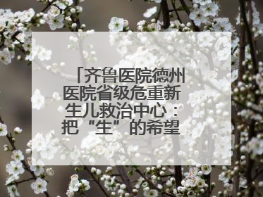 齐鲁医院德州医院省级危重新生儿救治中心：把“生”的希望送到千家万户