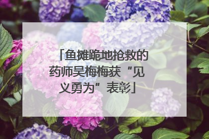 鱼摊跪地抢救的药师吴梅梅获“见义勇为”表彰