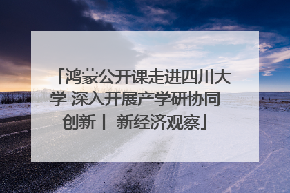 鸿蒙公开课走进四川大学 深入开展产学研协同创新丨 新经济观察
