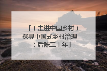 （走进中国乡村）探寻中国式乡村治理：后陈二十年