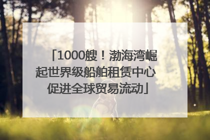 1000艘！渤海湾崛起世界级船舶租赁中心 促进全球贸易流动