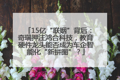 15亿“联姻”背后：奇瑞押注鸿合科技，教育硬件龙头能否成为车企智能化“新拼图”？