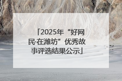 2025年“好网民·在潍坊”优秀故事评选结果公示
