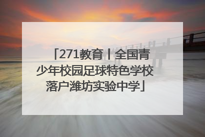 271教育丨全国青少年校园足球特色学校落户潍坊实验中学