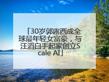 30岁郭露西成全球最年轻女富豪，与汪滔白手起家创立Scale AI
