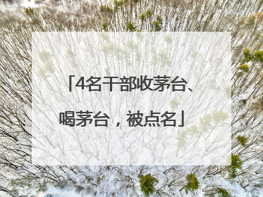 4名干部收茅台、喝茅台，被点名