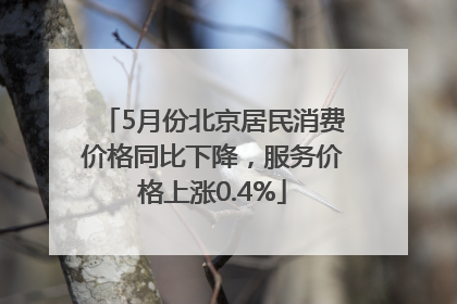 5月份北京居民消费价格同比下降，服务价格上涨0.4%