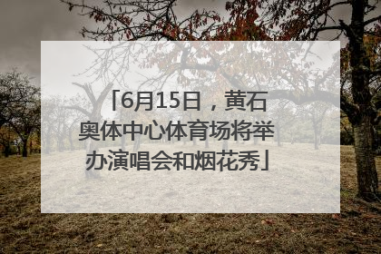 6月15日，黄石奥体中心体育场将举办演唱会和烟花秀