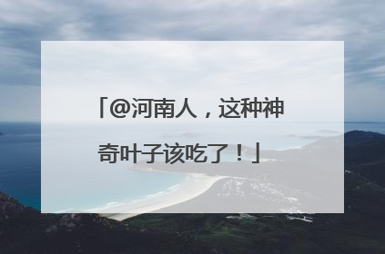 @河南人，这种神奇叶子该吃了！